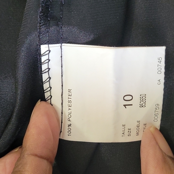 JS Collections Black Wide Leg Lined Pants Size 10 - Picture 8 of 8